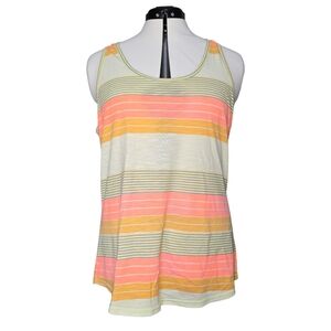 Mossimo Striped Racerback Tank Top Women's Large Athletic Creamsicle Y2K Beach